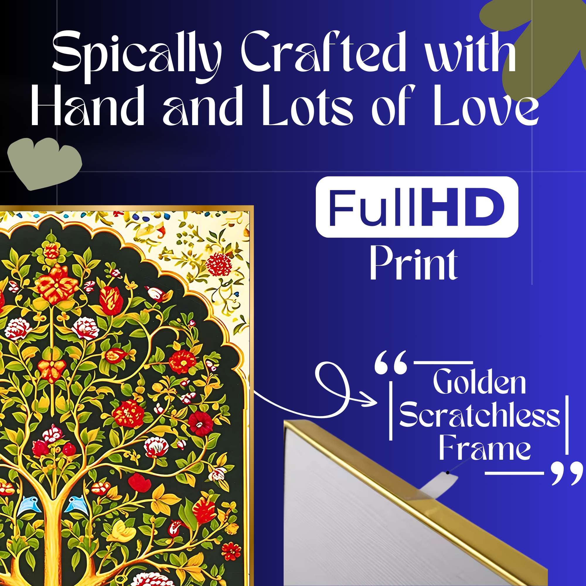 Set of Six Wall Paintings for Wall Dacoration Golden Framed Wall Paintings for Living Room & Bedroom Wall Art for Home Decoration & Office Wall Décor (13x10 inch CH-GD6-6) - Image 3