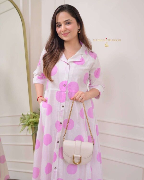 Flaunt the Florals ? Embroidered Cotton Dress with Printex Highlights (XL) - Image 4